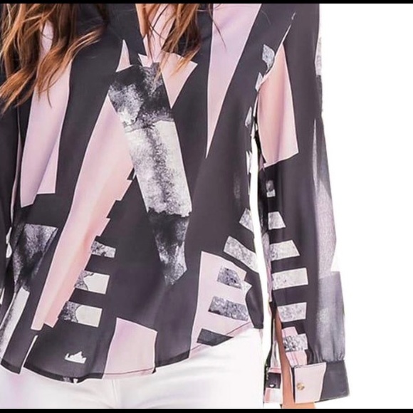 2 LEFT* BC Basic Kiera Modern Sheer Chiffon Blouse - Picture 6 of 6